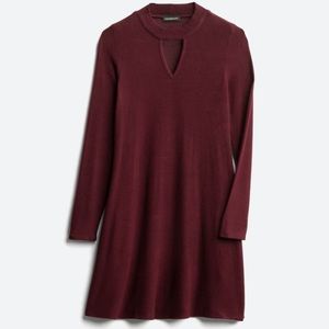 Long Sleeve Burgundy Dress